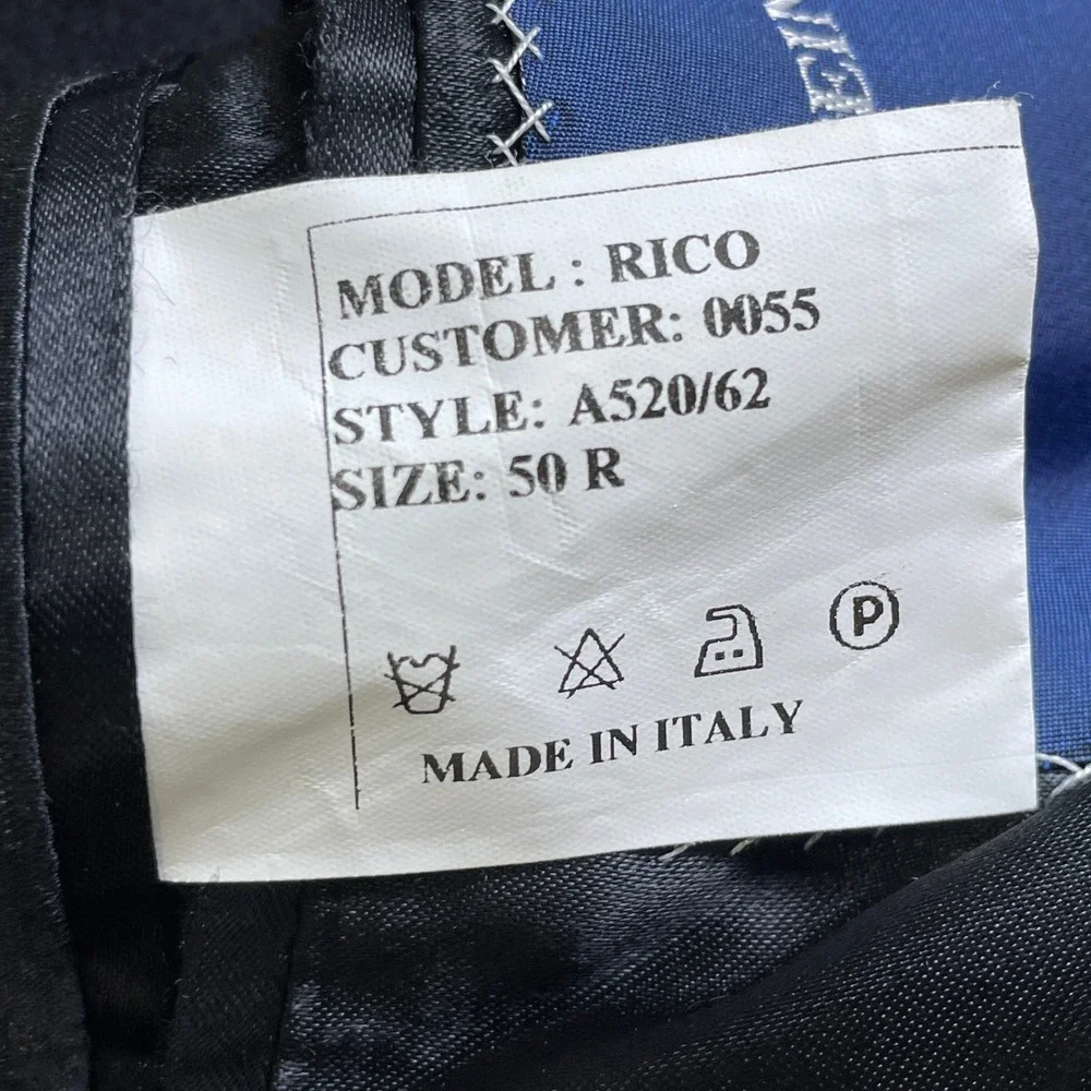 Manif. Tess. Risaliti Overcoat Mens 50 R Black Good Pure Cashmere Made In Italy